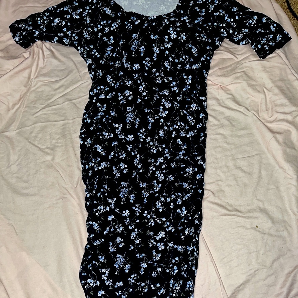 Motherhood Maternity Blue with Flowerprint Dress💙